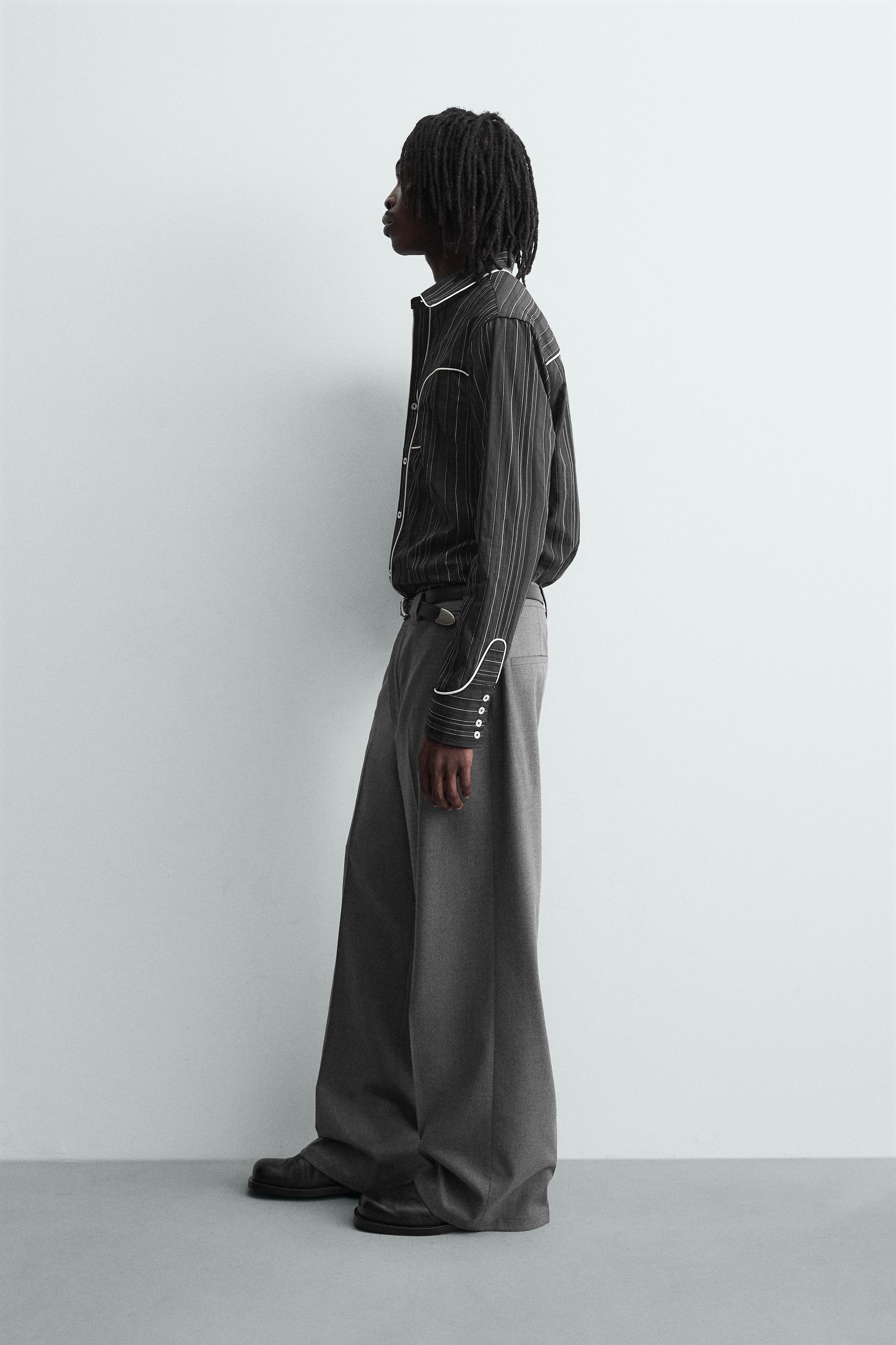 CONTRAST PIPING WESTERN SHIRT